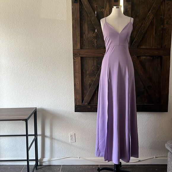 New Evening High Front slits Maxi Lavender Dress - Picture 1 of 11